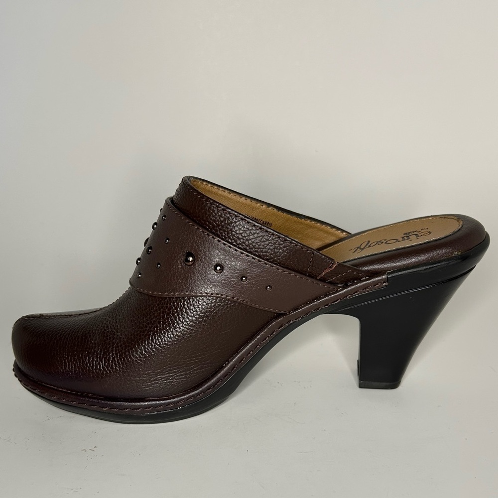 Eurosoft Leather Studded Brown Slip On Clog Size 7.5 - Picture 7 of 10